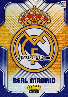 Sticker Escudo R. Madrid - Liga 2016-2017. Megacracks - Panini