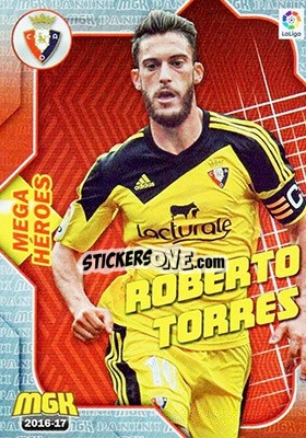 Sticker Roberto Torres - Liga 2016-2017. Megacracks - Panini