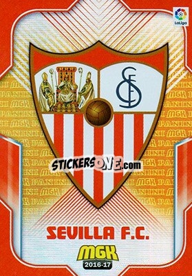 Sticker Escudo Sevilla - Liga 2016-2017. Megacracks - Panini