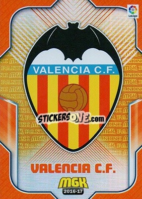 Sticker Escudo Valencia - Liga 2016-2017. Megacracks - Panini