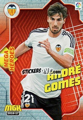 Sticker André Gomes - Liga 2016-2017. Megacracks - Panini
