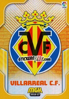 Sticker Escudo Villarreal - Liga 2016-2017. Megacracks - Panini