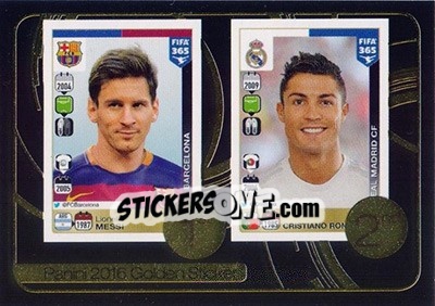 Sticker Lionel Messi / Cristiano Ronaldo - FIFA 365: 2016-2017 n. 8 - Panini