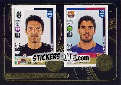 Sticker Gianluigi Buffon / Luis Suarez - FIFA 365: 2016-2017 n. 10 - Panini