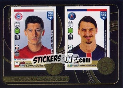 Sticker Robert Lewandowski / Zlatan Ibrahimovic - FIFA 365: 2016-2017 - Panini