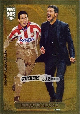 Cromo Diego Simeone (Hall of Fame - Yesterday & Today) - FIFA 365: 2016-2017 - Panini