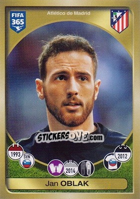 Sticker Jan Oblak - FIFA 365: 2016-2017 n. 46 - Panini