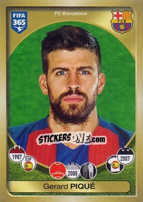 Sticker Gerard Piqué - FIFA 365: 2016-2017 n. 62 - Panini