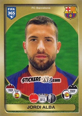 Sticker Jordi Alba - FIFA 365: 2016-2017 n. 66 - Panini