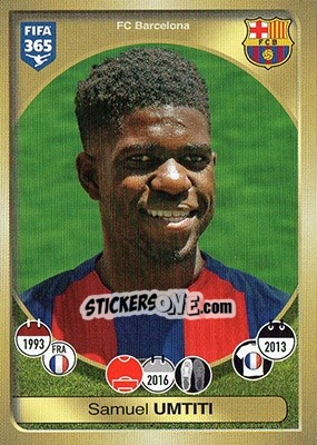 Sticker Samuel Umtiti - FIFA 365: 2016-2017 - Panini