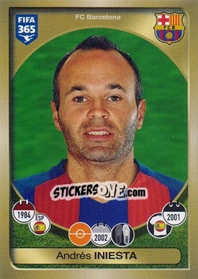 Sticker Andrés Iniesta - FIFA 365: 2016-2017 n. 70 - Panini