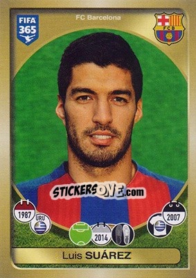 Sticker Luis Suárez - FIFA 365: 2016-2017 n. 72 - Panini