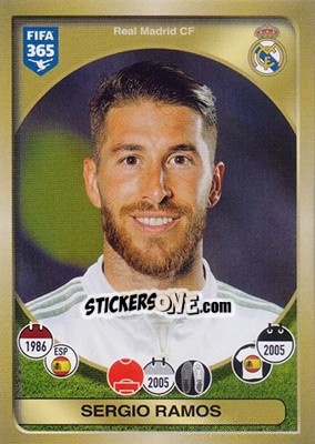Sticker Sergio Ramos - FIFA 365: 2016-2017 n. 75 - Panini