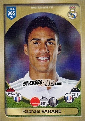 Sticker Raphaël Varane - FIFA 365: 2016-2017 n. 76 - Panini