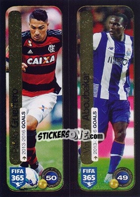 Cromo Paolo Guerrero (Flamengo) / Vincent Aboubakar (FC Porto) - FIFA 365: 2016-2017 - Panini