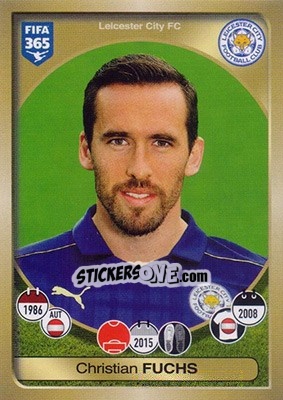 Sticker Christian Fuchs - FIFA 365: 2016-2017 n. 123 - Panini