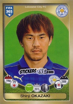 Sticker Shinji Okazaki - FIFA 365: 2016-2017 n. 130 - Panini