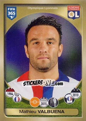 Sticker Mathieu Valbuena - FIFA 365: 2016-2017 n. 145 - Panini