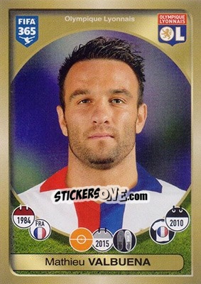 Sticker Mathieu Valbuena - FIFA 365: 2016-2017 - Panini