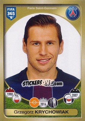 Sticker Grzegorz Krychowiak - FIFA 365: 2016-2017 n. 169 - Panini
