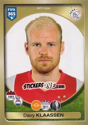 Sticker Davy Klaassen - FIFA 365: 2016-2017 n. 197 - Panini