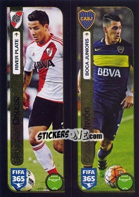 Figurina Sebastián Driussi (River Plate) / Cristian Pavon (Boca Juniors) - FIFA 365: 2016-2017 - Panini