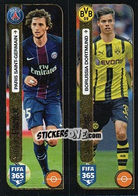 Sticker Adrien Rabiot (Paris Saint-Germain) / Julian Weigl (Borussia Dortmund) - FIFA 365: 2016-2017 n. 209 - Panini