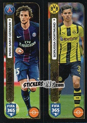 Sticker Adrien Rabiot (Paris Saint-Germain) / Julian Weigl (Borussia Dortmund) - FIFA 365: 2016-2017 - Panini