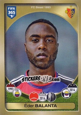 Sticker éder Balanta - FIFA 365: 2016-2017 - Panini