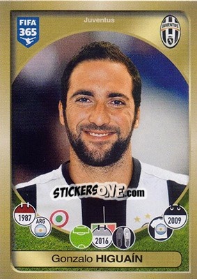 Cromo Gonzalo Higuaín - FIFA 365: 2016-2017 - Panini