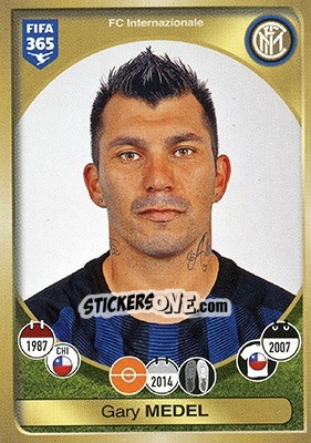 Sticker Gary Medel - FIFA 365: 2016-2017 - Panini