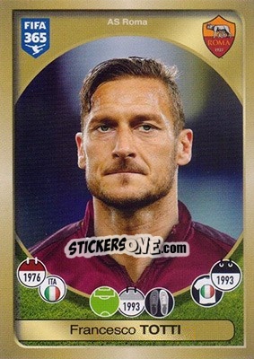 Sticker Francesco Totti - FIFA 365: 2016-2017 n. 285 - Panini