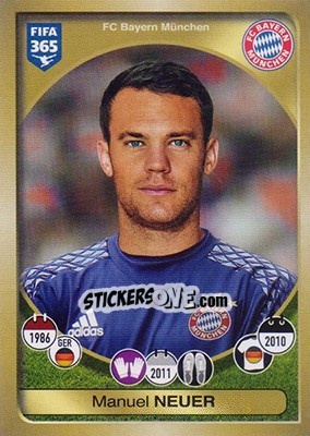 Sticker Manuel Neuer - FIFA 365: 2016-2017 n. 296 - Panini