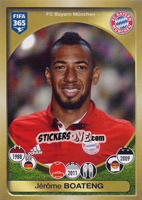 Sticker Jérôme Boateng - FIFA 365: 2016-2017 n. 298 - Panini