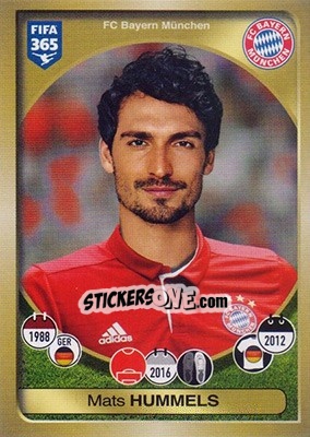Sticker Mats Hummels - FIFA 365: 2016-2017 n. 302 - Panini