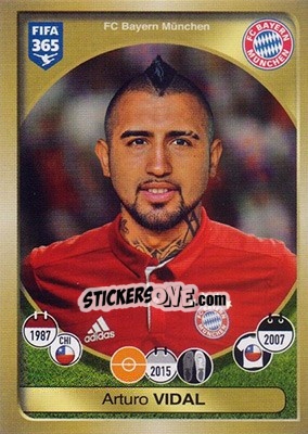Sticker Arturo Vidal - FIFA 365: 2016-2017 n. 303 - Panini