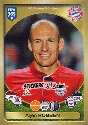 Sticker Arjen Robben - FIFA 365: 2016-2017 n. 304 - Panini