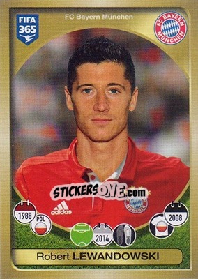 Sticker Robert Lewandowski - FIFA 365: 2016-2017 n. 308 - Panini