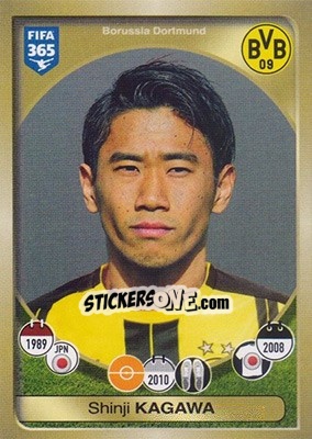 Sticker Shinji Kagawa - FIFA 365: 2016-2017 n. 318 - Panini