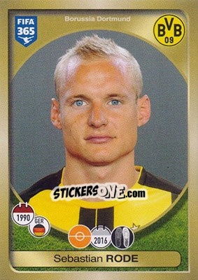 Sticker Sebastian Rode - FIFA 365: 2016-2017 n. 320 - Panini
