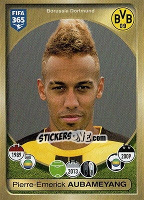 Sticker Pierre-Emerick Aubameyang - FIFA 365: 2016-2017 n. 322 - Panini