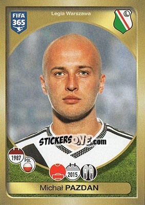 Sticker Michał Pazdan - FIFA 365: 2016-2017 n. 341 - Panini