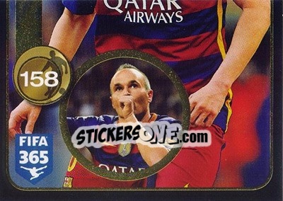 Sticker Andrés Iniesta (FC Barcelona) - FIFA 365: 2016-2017 n. 368 - Panini