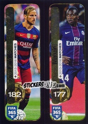 Sticker Ivan Rakitic (Fc Barcelona) / Blaise Matuidi (Paris Saint-Germain) - FIFA 365: 2016-2017 n. 377 - Panini