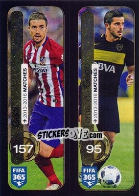 Sticker Gabi (Atlético de Madrid) / Fernando Gago (Boca Juniors) - FIFA 365: 2016-2017 - Panini