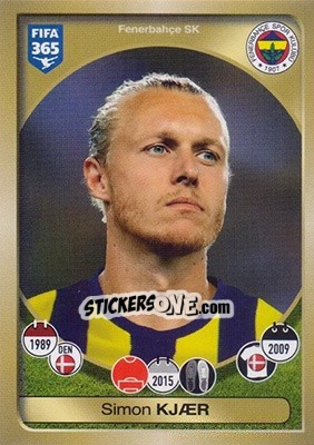 Sticker Simon Kjaer - FIFA 365: 2016-2017 n. 395 - Panini