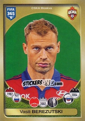 Sticker Vasili Berezutski - FIFA 365: 2016-2017 - Panini