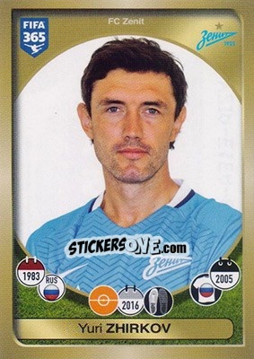 Sticker Yuri Zhirkov - FIFA 365: 2016-2017 n. 429 - Panini