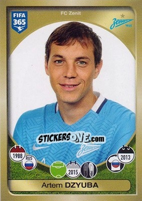 Sticker Artem Dzyuba - FIFA 365: 2016-2017 - Panini