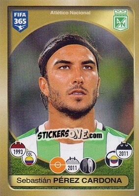 Figurina Sebastián Pérez Cardona - FIFA 365: 2016-2017 - Panini